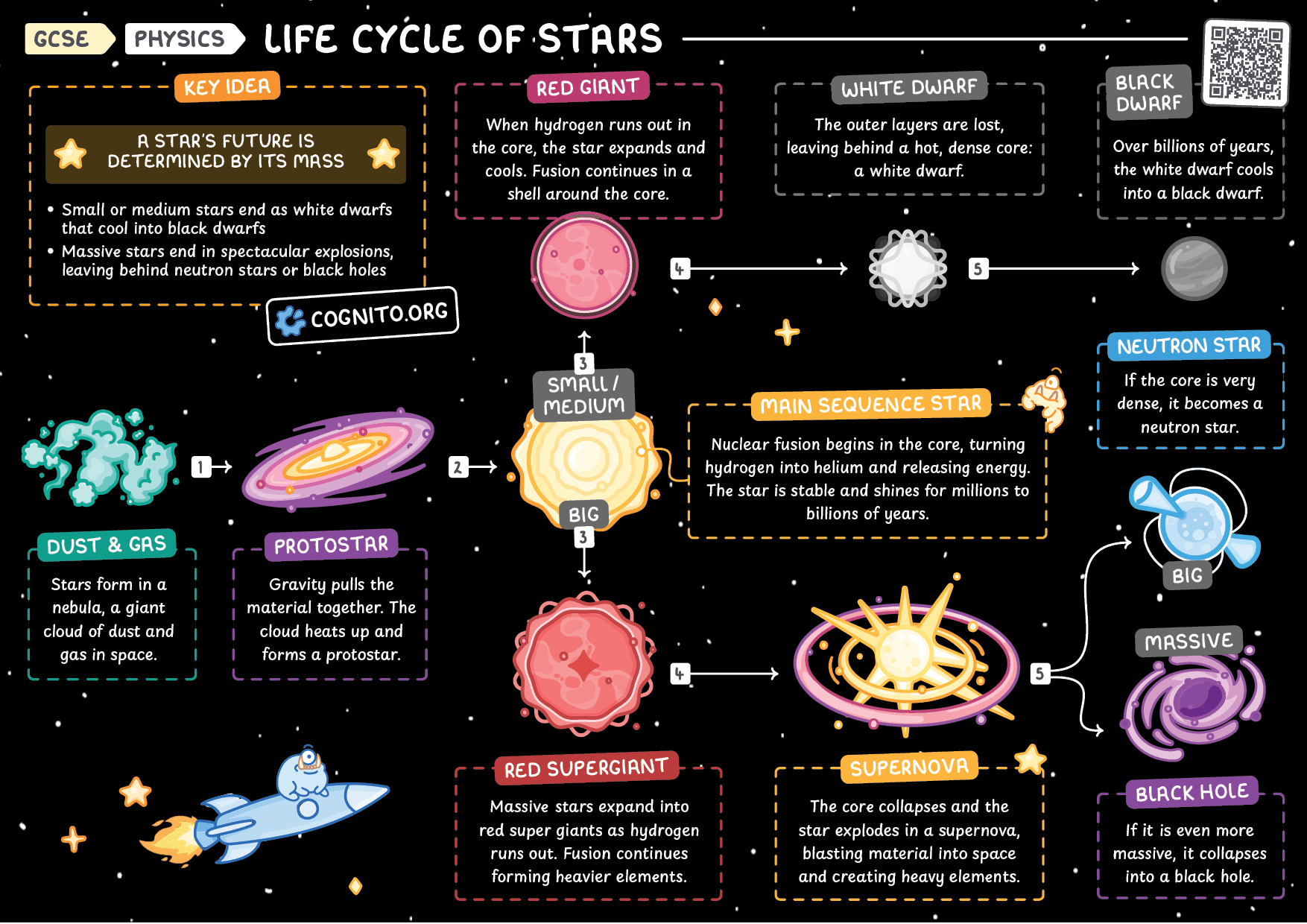 The Life Cycle of Stars - GCSE Physics cheat sheet